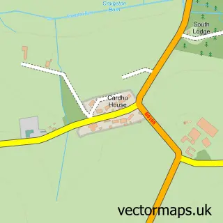 Street map sample of Fintry, Aberdeenshire