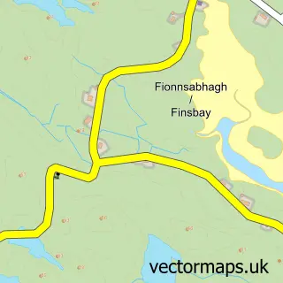 Street map sample of Fionnsbhagh, Western Isles
