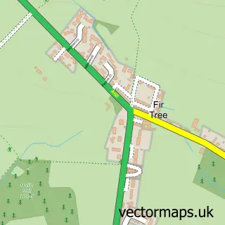 Street map sample of Fir Tree, Durham