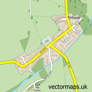 Street map sample of Firbeck, South Yorkshire