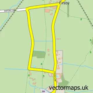 Street map sample of Firsby, Lincolnshire