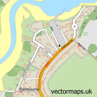 Street map sample of Fishbourne, Isle of Wight
