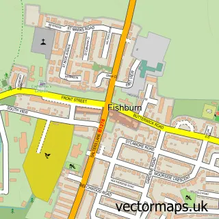 Street map sample of Fishburn, Durham
