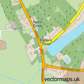 Street map sample of Fisher's Pond, Hampshire
