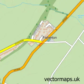 Street map sample of Fisherton, Ayrshire and Arran
