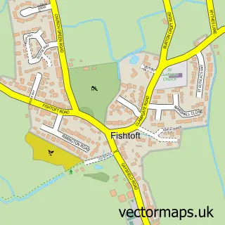 Street map sample of Fishtoft, Lincolnshire