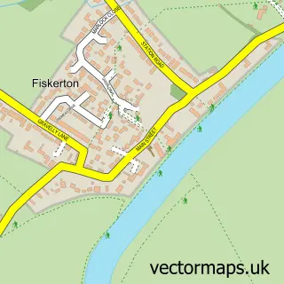 Street map sample of Fiskerton, Nottinghamshire