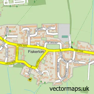 Street map sample of Fiskerton, Lincolnshire