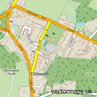 Street map sample of Fittleworth, West Sussex