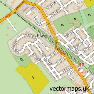 Street map sample of Fitzwilliam, West Yorkshire