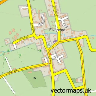 Street map sample of Fivehead, Somerset