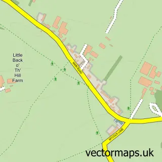Street map sample of Flagg, Derbyshire