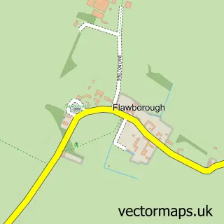 Street map sample of Flawborough, Nottinghamshire