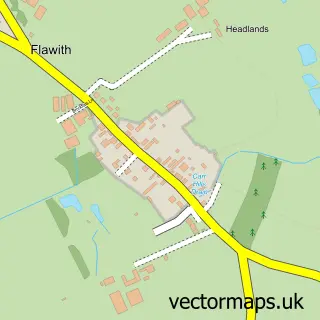 Street map sample of Flawith, North Yorkshire