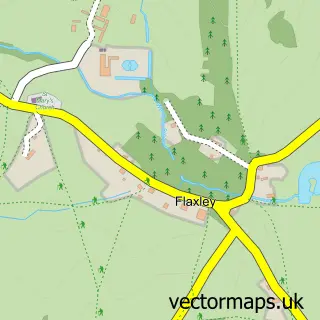 Street map sample of Flaxley, Gloucestershire