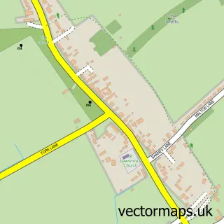 Street map sample of Flaxton, North Yorkshire
