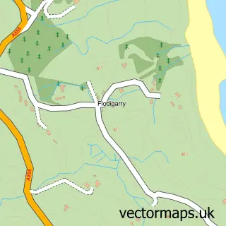 Street map sample of Flòdaigearraidh, Ross and Cromarty