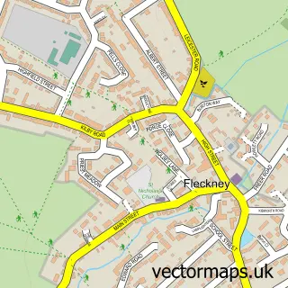 Street map sample of Fleckney, Leicestershire
