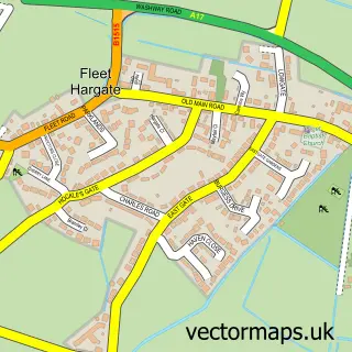 Street map sample of Fleet Hargate, Lincolnshire