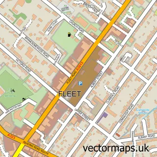 Street map sample of Fleet, Hampshire