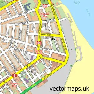 Street map sample of Fleetwood, Lancashire