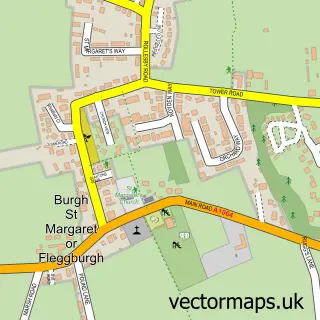 Street map sample of Fleggburgh, Norfolk