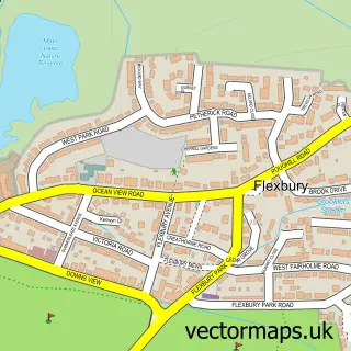 Street map sample of Flexbury, Cornwall