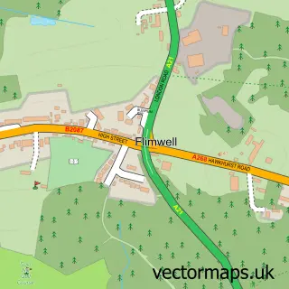 Street map sample of Flimwell, East Sussex