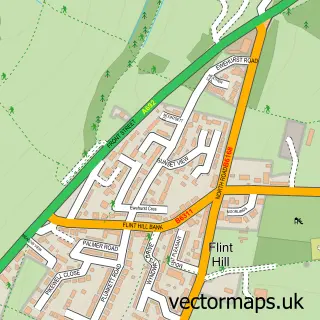 Street map sample of Flint Hill, Durham