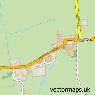 Street map sample of Flinton, East Riding of Yorkshire