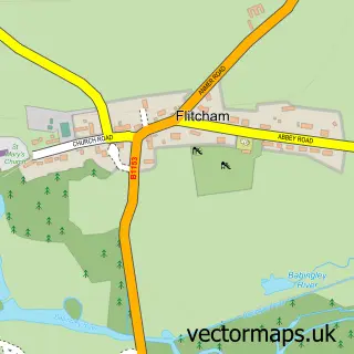Street map sample of Flitcham, Norfolk
