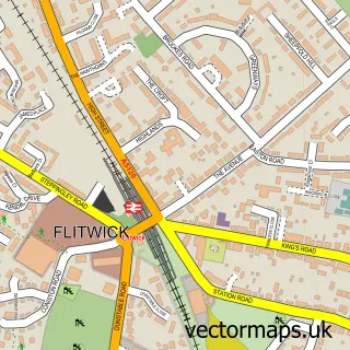 Street map sample of Flitwick, Bedfordshire
