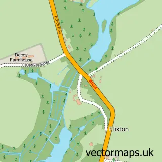 Street map sample of Flixton, Suffolk
