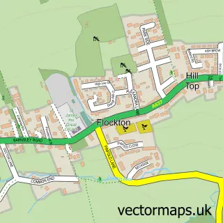 Street map sample of Flockton, West Yorkshire