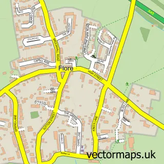 Street map sample of Flore, Northamptonshire