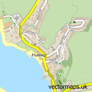 Street map sample of Flushing, Cornwall