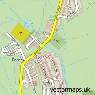 Street map sample of Fochriw, Gwent