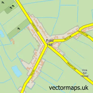 Street map sample of Fold Hill, Lincolnshire