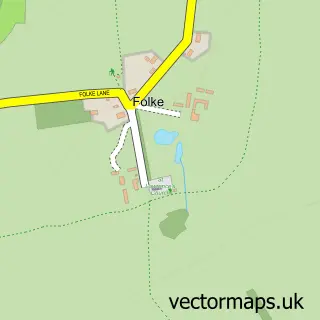 Street map sample of Folke, Dorset