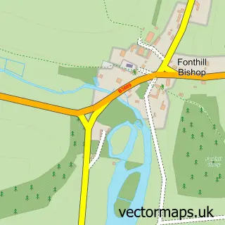 Street map sample of Fonthill Bishop, Wiltshire