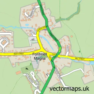 Street map sample of Fontmell Magna, Dorset