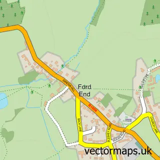 Street map sample of Ford End, Essex