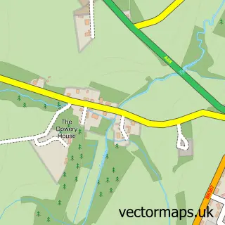 Street map sample of Ford, Midlothian