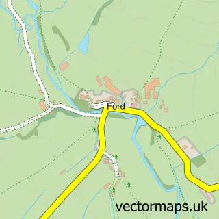 Street map sample of Ford, Staffordshire