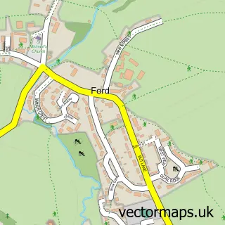 Street map sample of Ford, Shropshire