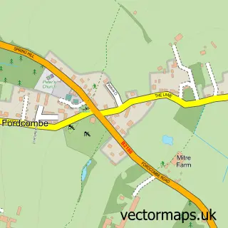 Street map sample of Fordcombe, Kent