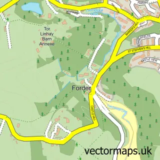 Street map sample of Forder, Cornwall