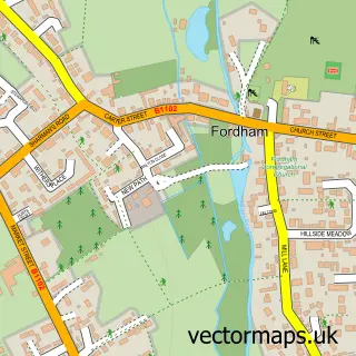Street map sample of Fordham, Cambridgeshire
