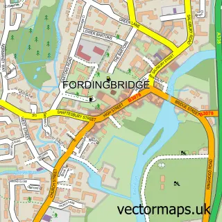 Street map sample of Fordingbridge, Hampshire