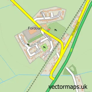 Street map sample of Fordoun, Kincardineshire